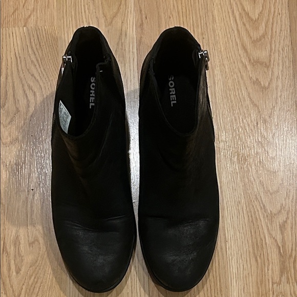 Sorel Joan Of Arctic Women's Black Leather Ankle Boots Size 10 - Picture 12 of 16